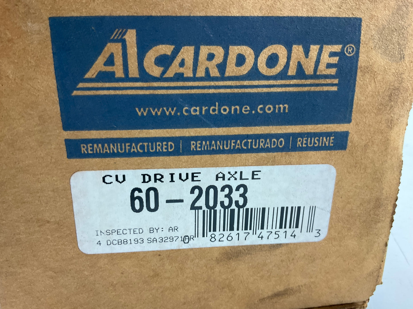 REMAN. Cardone 60-2033 Front Right CV Axle For 1994-1996 Ford Escort 1.8L