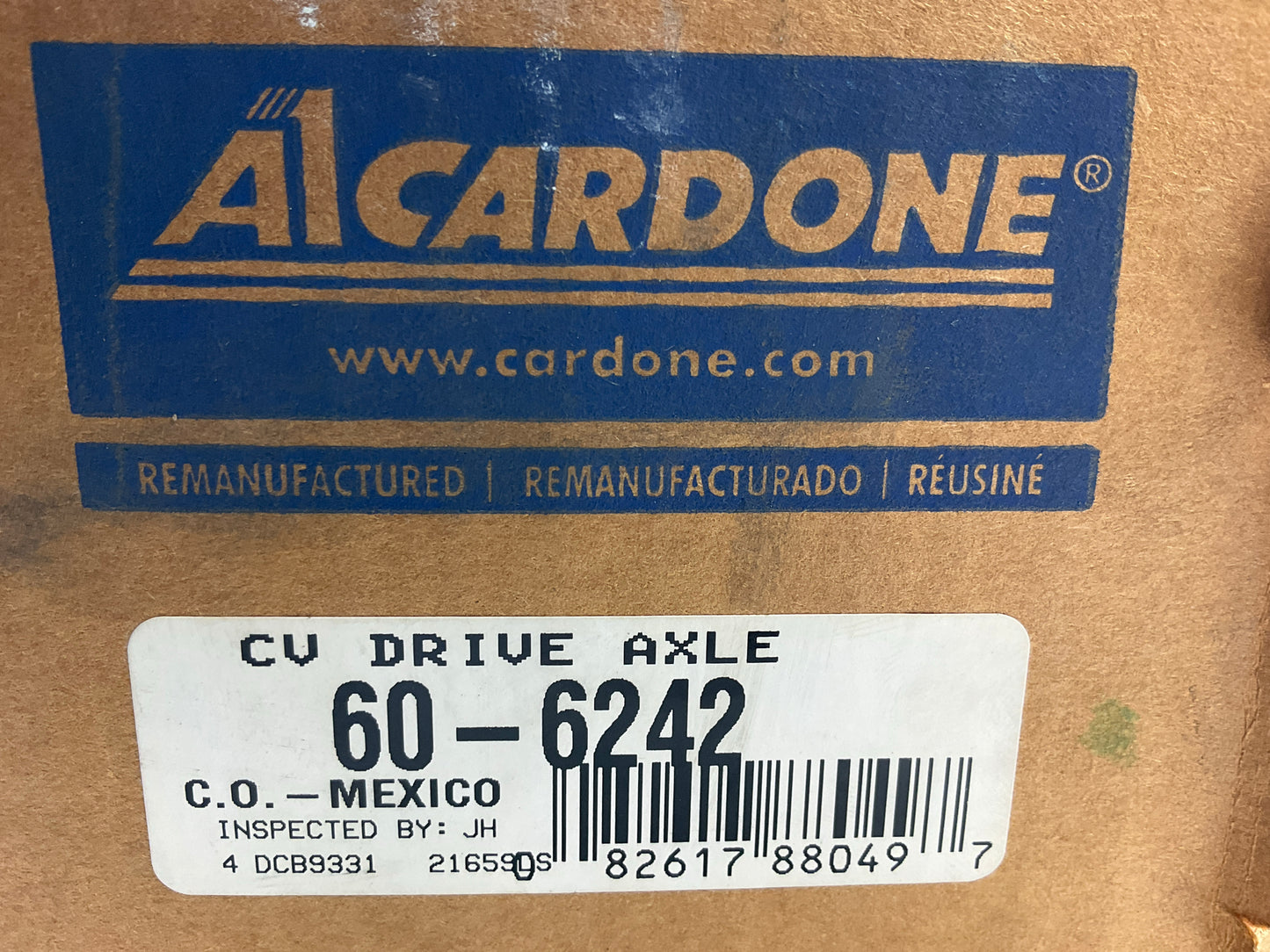REMAN. Cardone 60-6242 Front Left CV Axle Shaft For 2004-06 Quest - Auto Trans