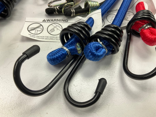 6 Pack - Cargoloc 84074 Assorted Bungee Cords - (1) 10'', (1) 18'',(2) 24'',(2) 30''