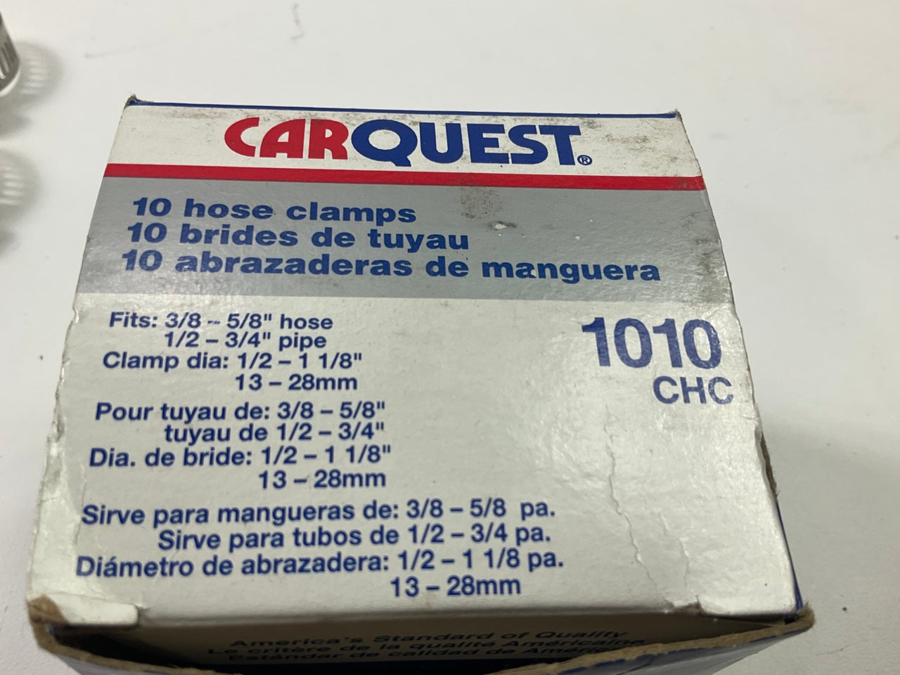 (x8) Carquest 1010CHC Hose Clamps 3/8'' - 5/8'' Hose, 1/2'' - 3/4'' Pipe