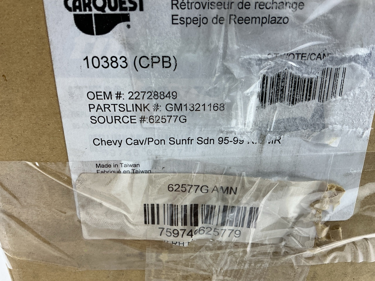 Carquest 10383 Right Passenger Side Manual Door Mirror