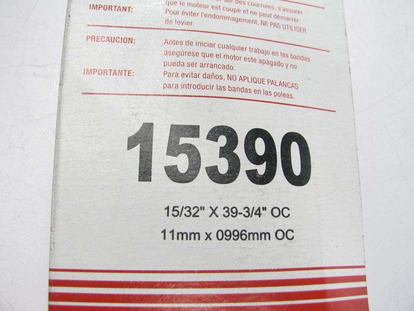 Carquest 15390 Accessory Drive Belt - 0.44'' X 39.00'' - 36 Degree