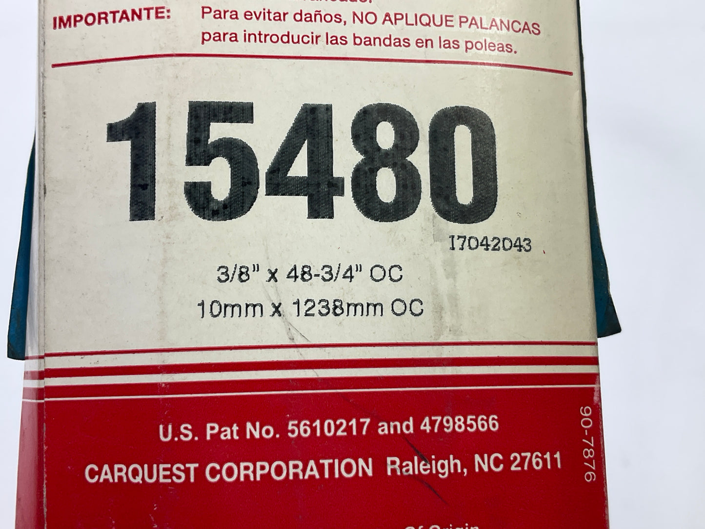 Carquest 15480 Accessory Drive Belt - 0.44'' X 48.00'' - 36 Degree