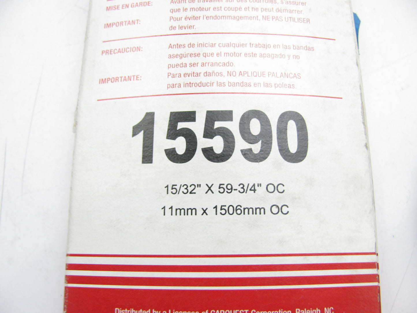 Carquest 15590 Accessory Drive Belt - 0.44'' X 59.00'' - 36 Degree