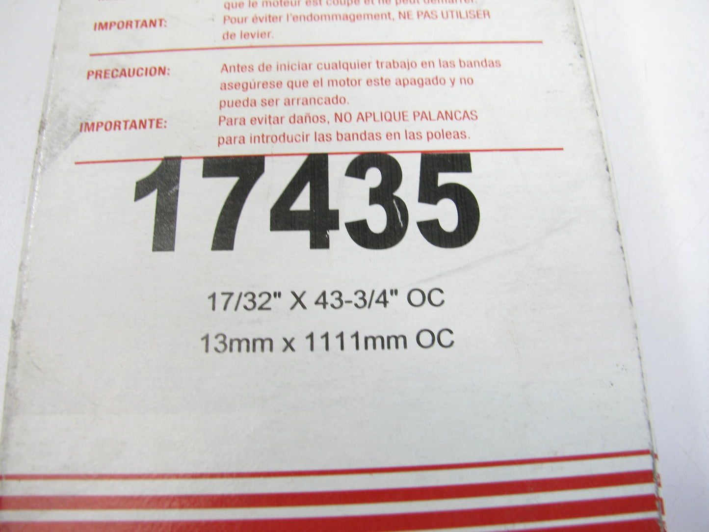 Carquest 17435 Accessory Drive Belt - 0.53'' X 43.50'' - 36 Degree