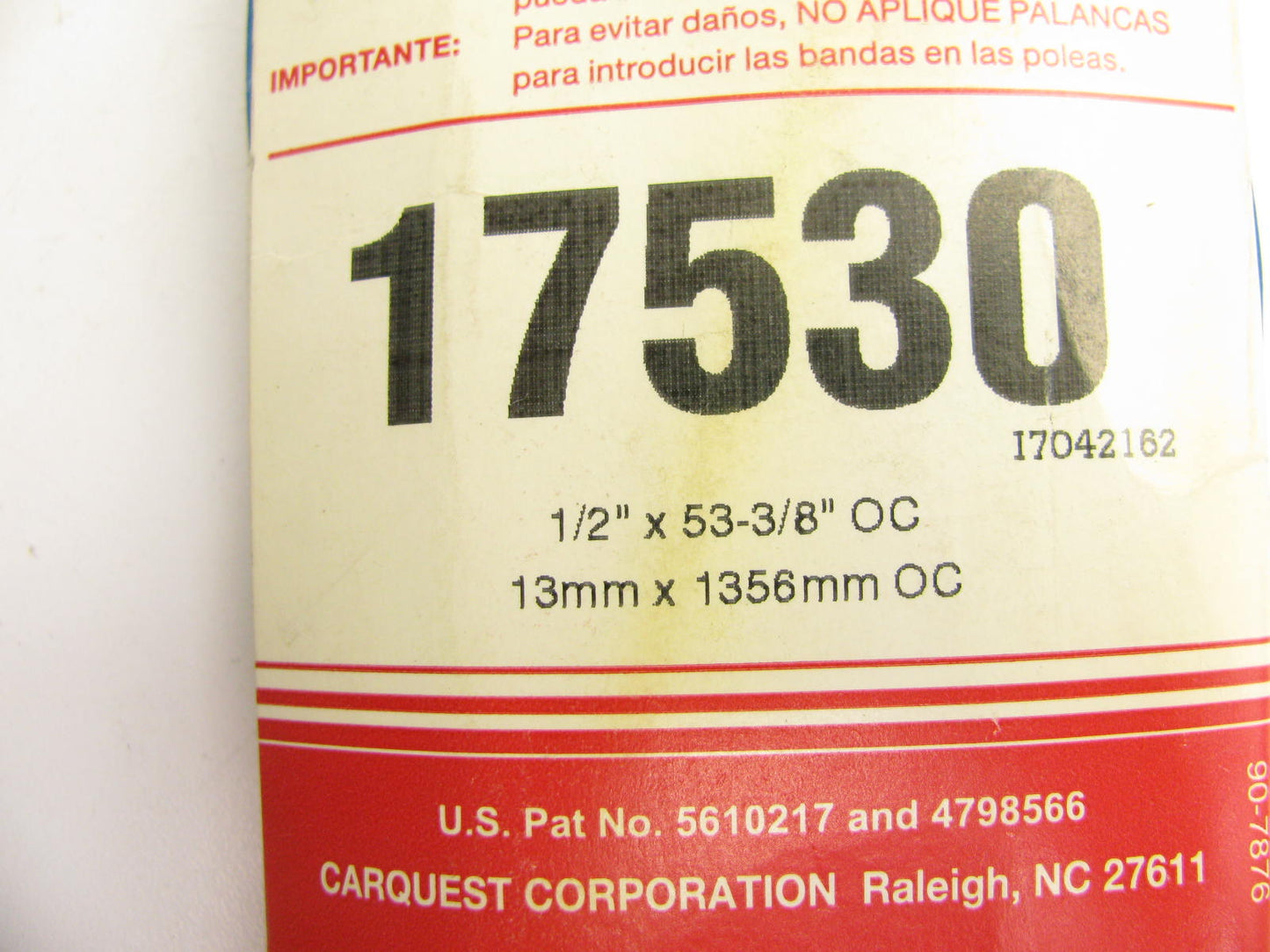 Carquest 17530 Accessory Drive Belt - 0.53'' X 53.00'' - 36 Degree