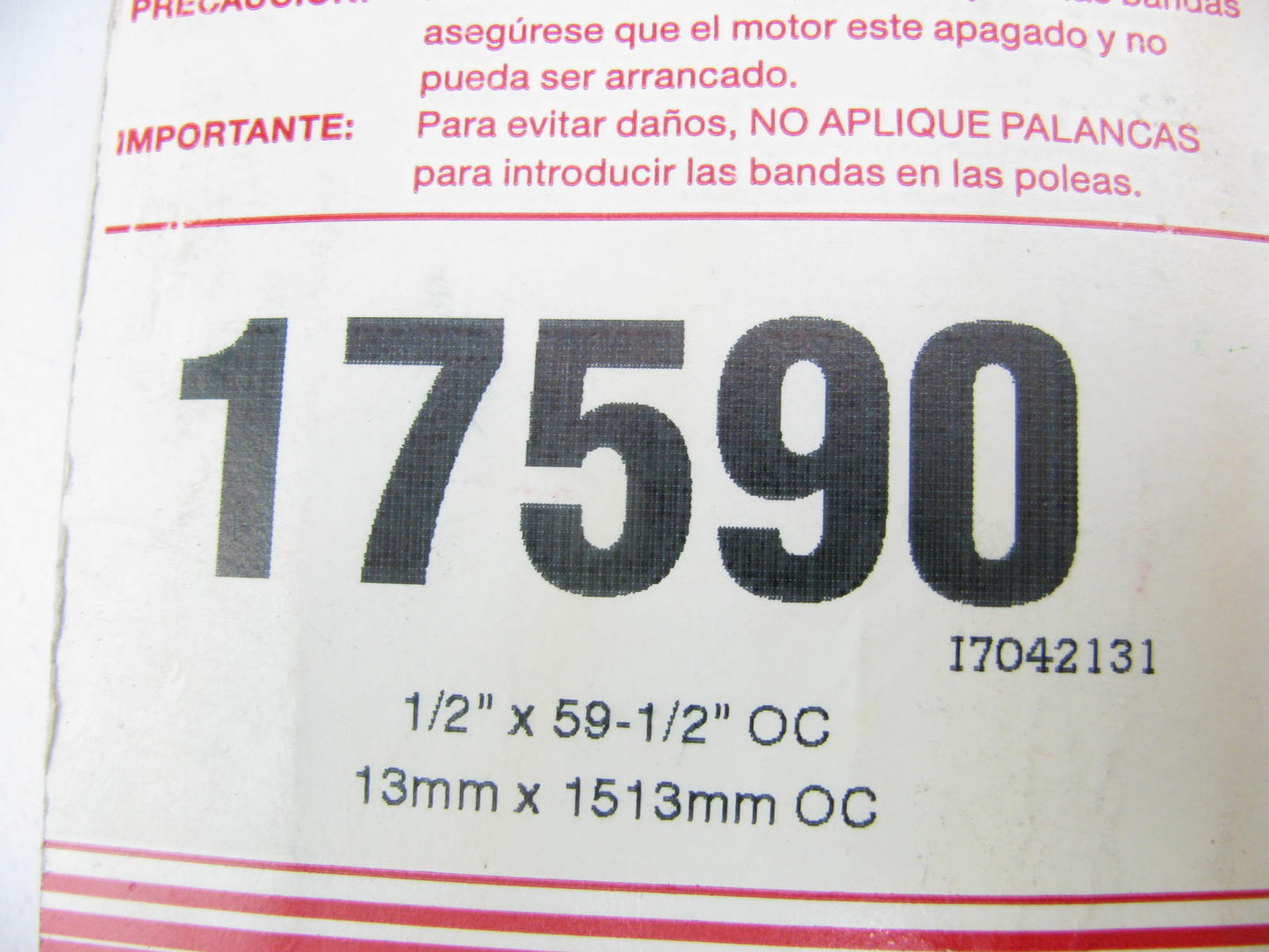 Carquest 17590 Accessory Drive Belt - 0.53'' X 59.00'' - 36 Degree
