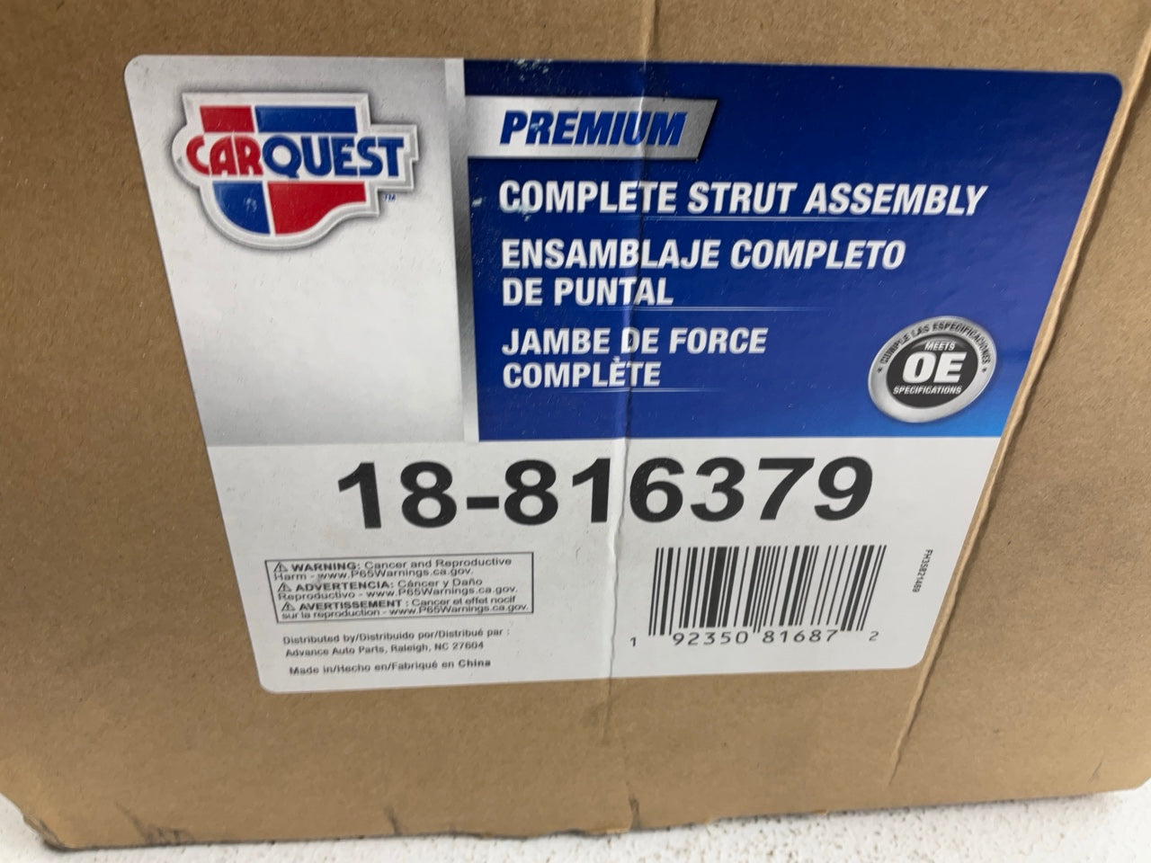 Carquest 18-816379 Rear Right Strut & Coil Spring For 1999-2003 Lexus RX300