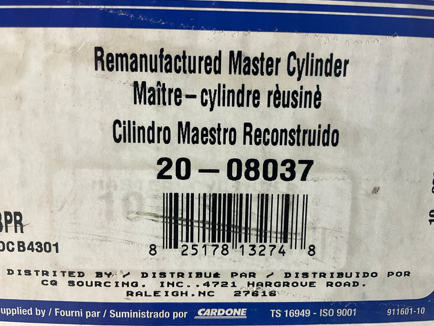 Missing Level Sensor - Carquest 20-08037 Brake Master Cylinder
