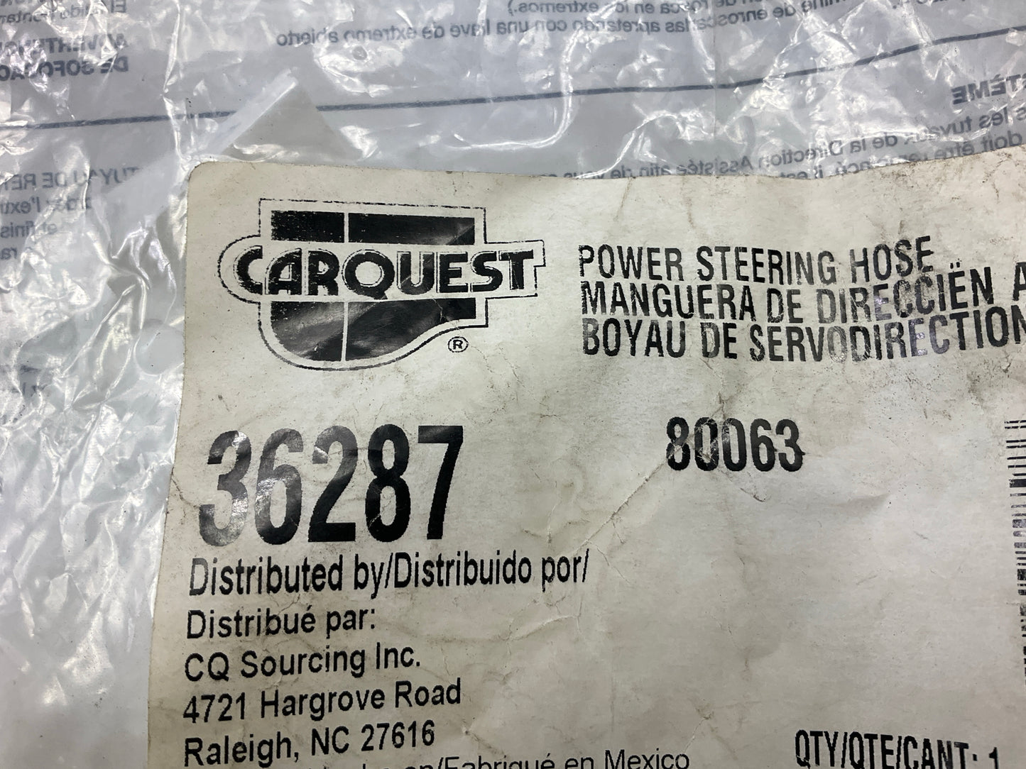 Carquest 36287 Power Steering Return Hose