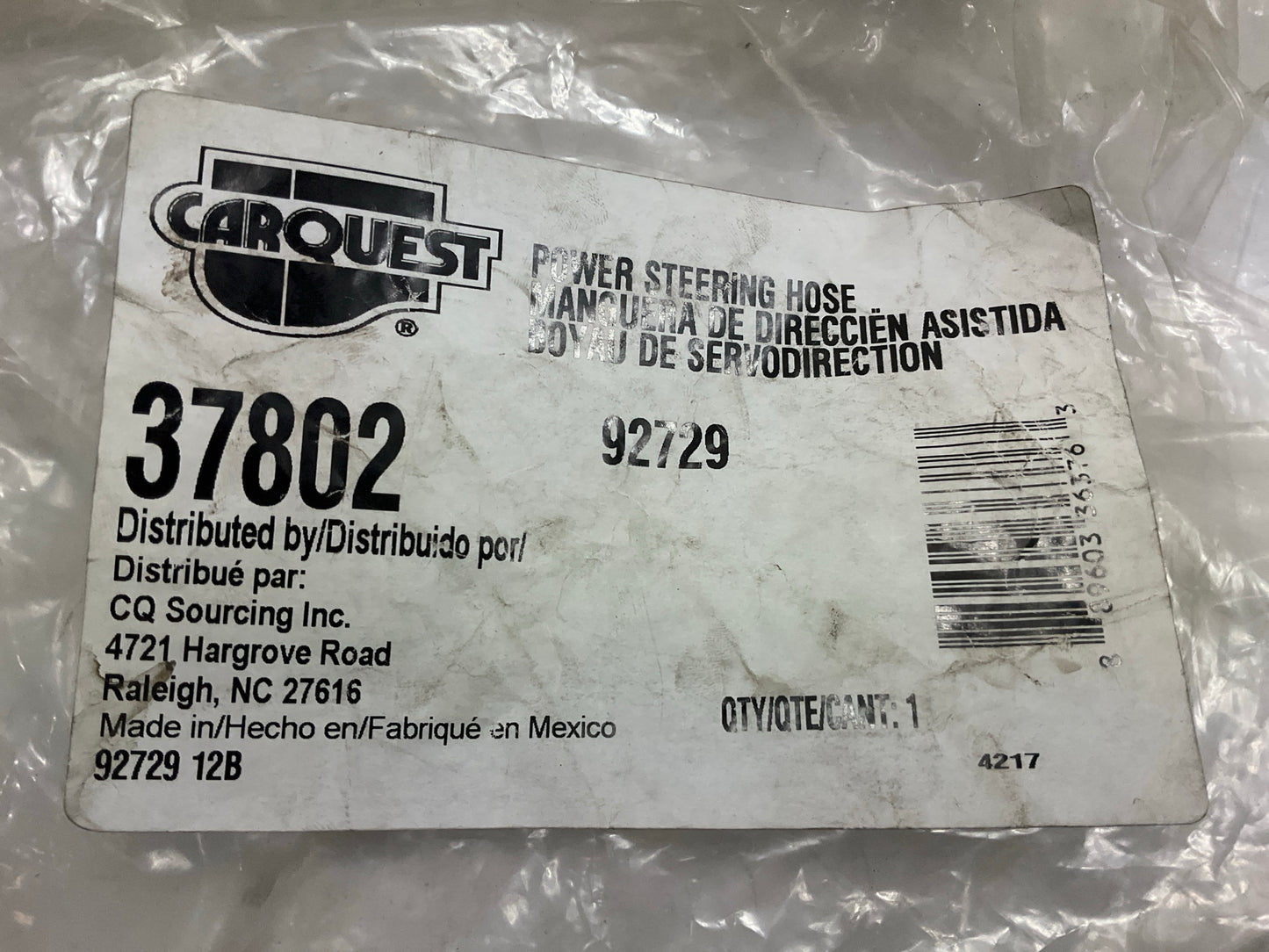 Carquest 37802 Power Steering Pressure Line Hose Assembly