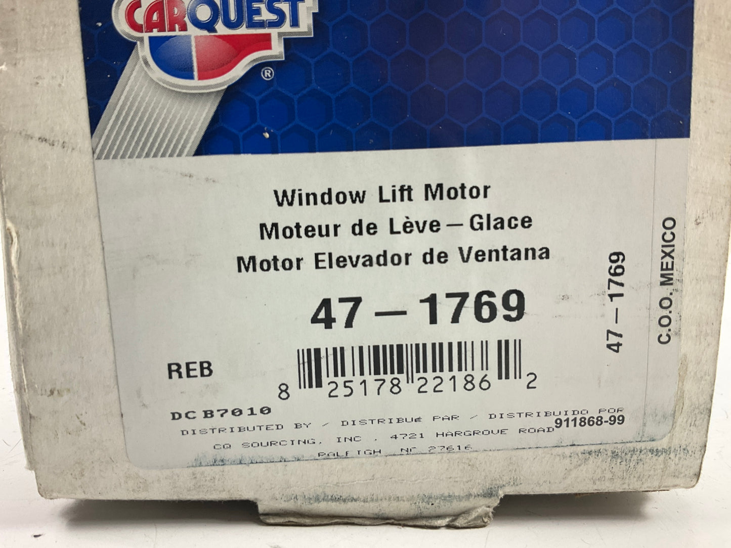 REMAN. Carquest 47-1769 Power Window Motor