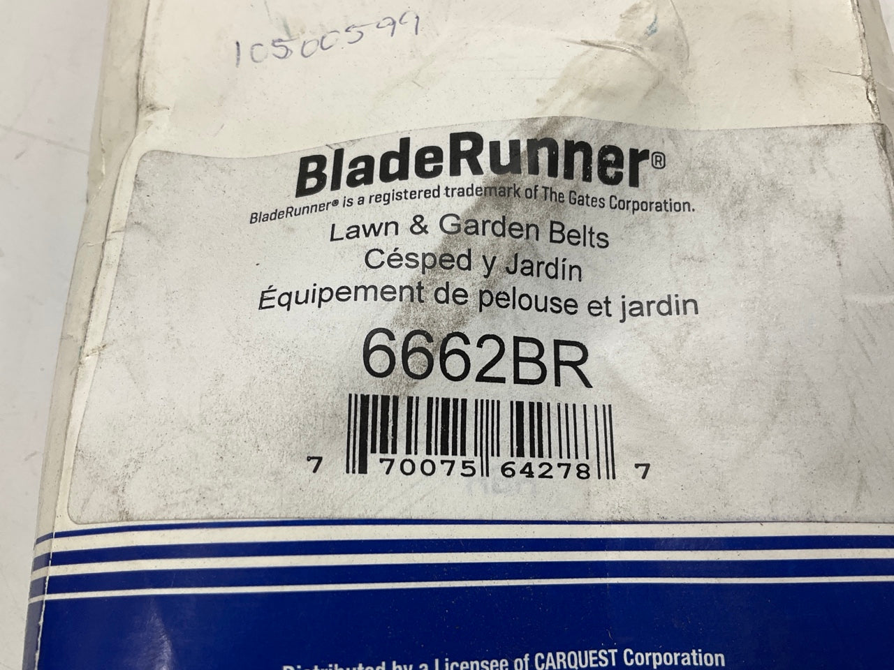 Carquest 6662BR Blade Runner Power Equipment Accessory Drive Belt, 1/2 X 120-5/8