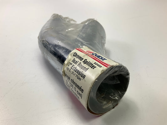Carquest 82400 Chrome Splitter Dual Round 12'' Pipe Extension For 2''-2-1/4'' Pipe