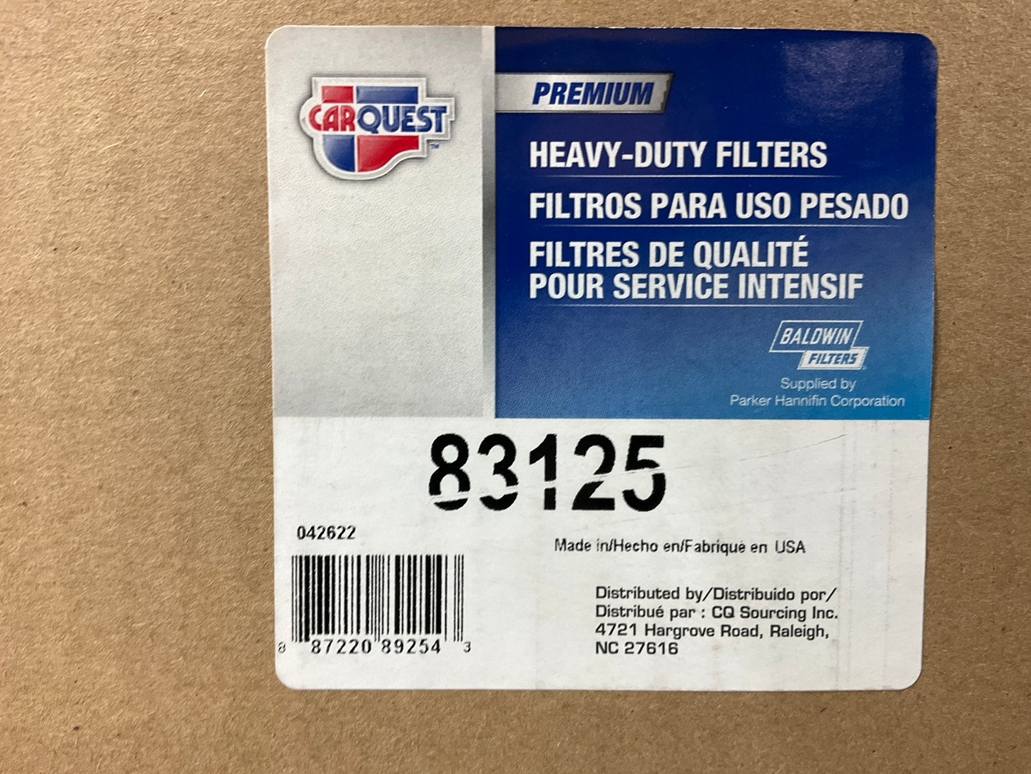 Carquest 83125 Inner Engine Air Filter Replaces 36876019 49125 PA3893 PA3893