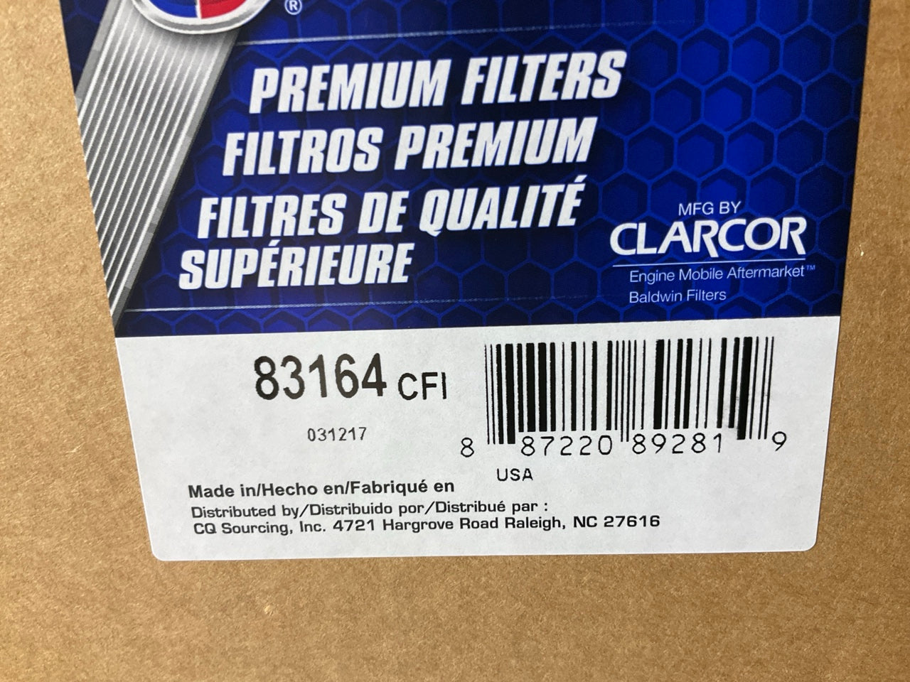 Carquest 83164 Heavy Duty Air Filter For John Deere 9760STS 9750STS 9660STS 549