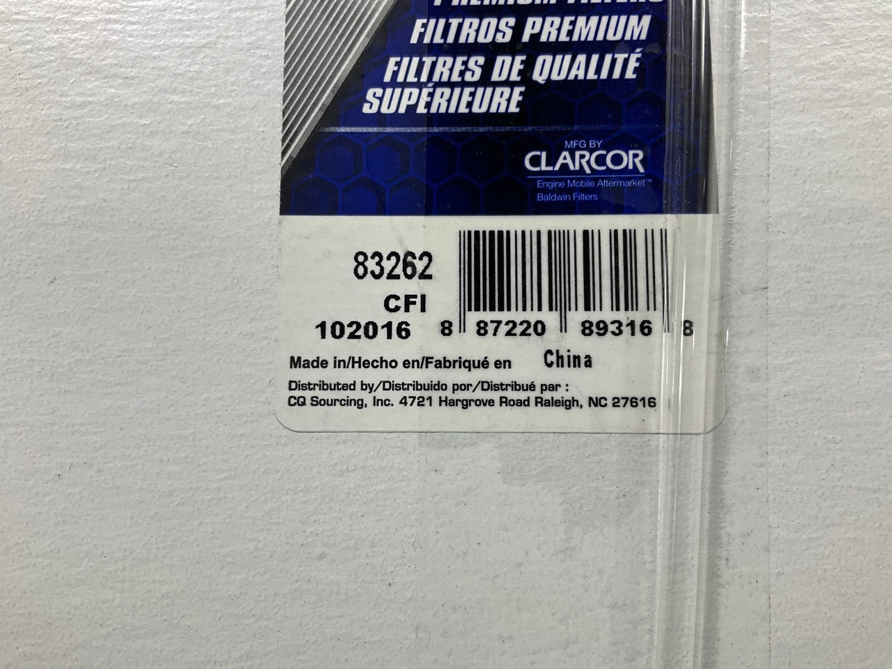 Carquest 83262 Cabin Air Filter