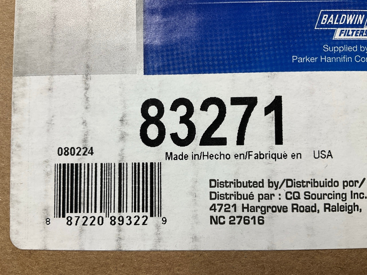 Carquest 83271 Heavy Duty Outer Air Filter 49271 9271 P549271 RS30060FN FRG06