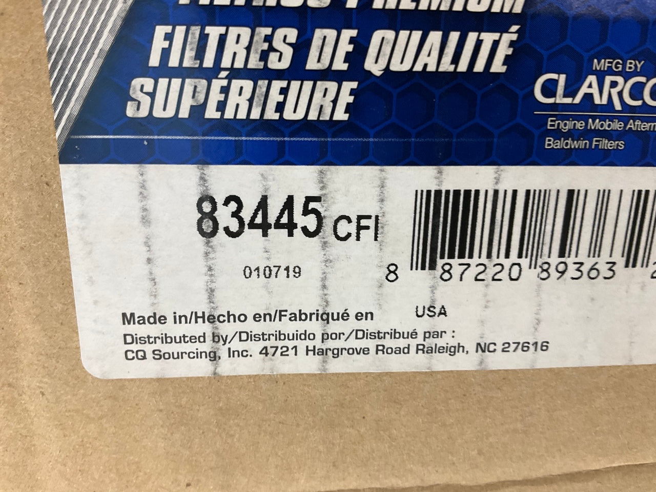 Carquest 83445 Air Filter Replaces 49445 82034445 82014793 87394887 82034446