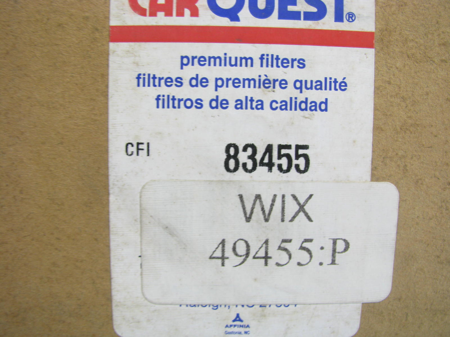 Carquest 83455 Cabin Air Filter For CAT Industrial Trucks - Wix 49455