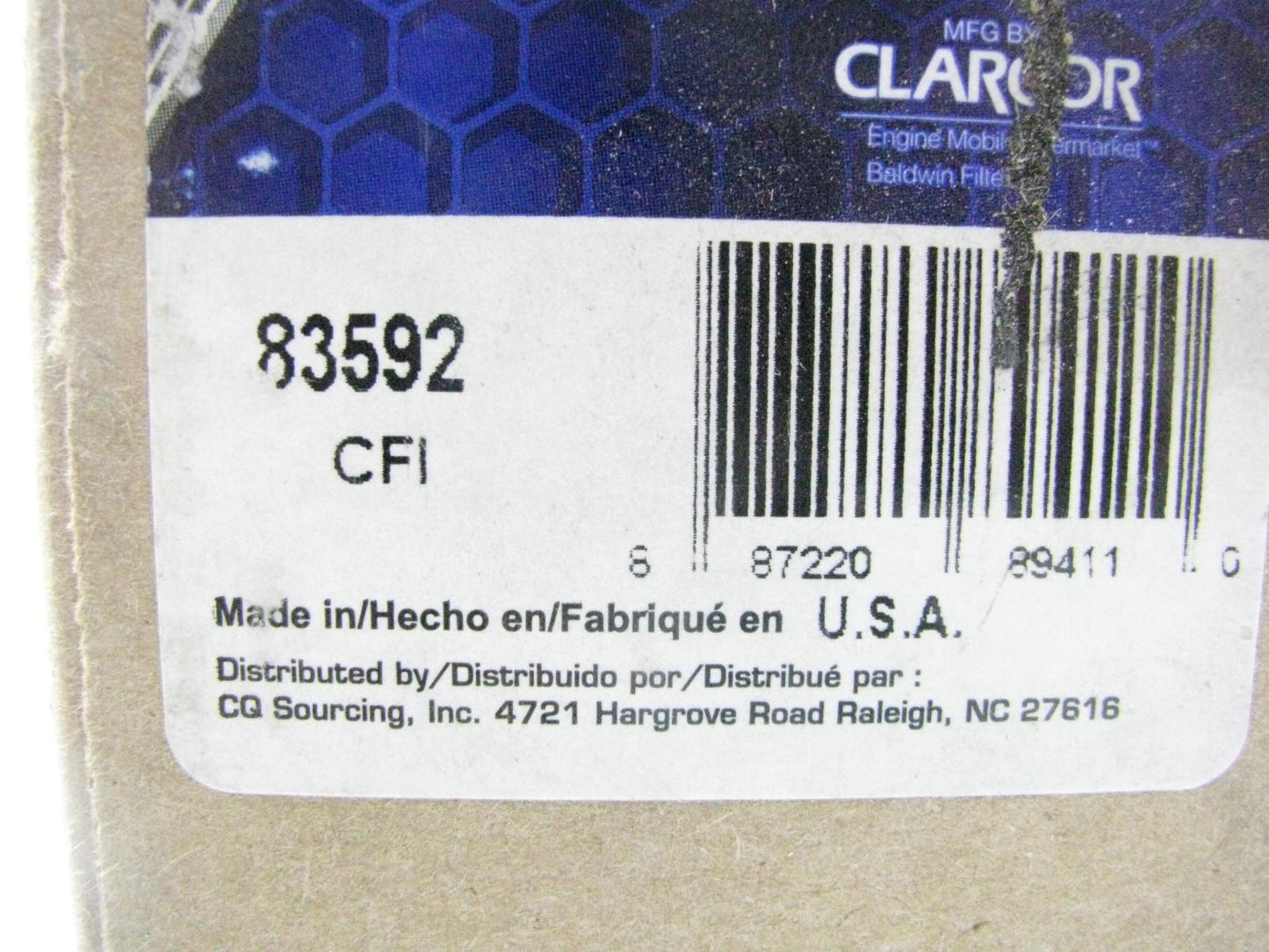 Carquest 83592 Air Filter - Bomag, Gehl, Fiat 1930592, 49592, 321201111002