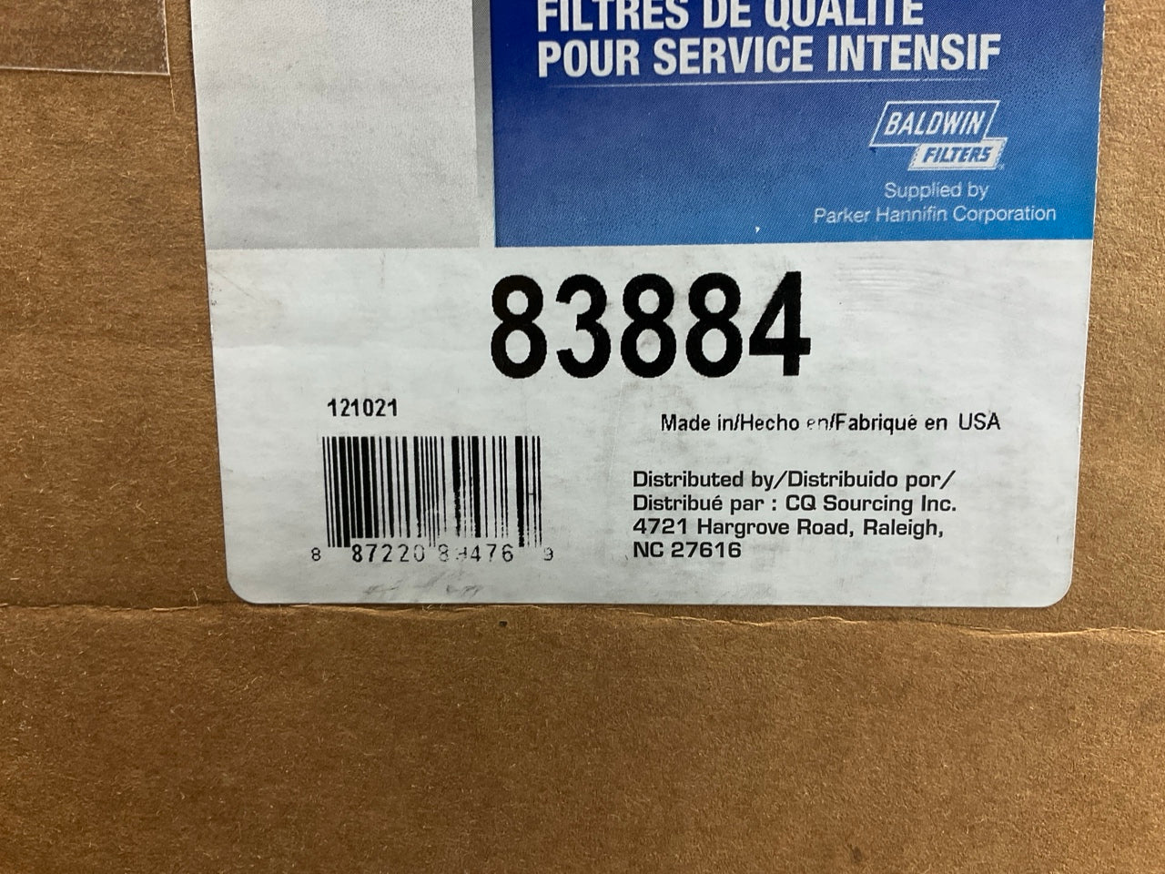 Carquest 83884 Air Filter For Hyundai Excavator, Loader, Replaces WIX 49884