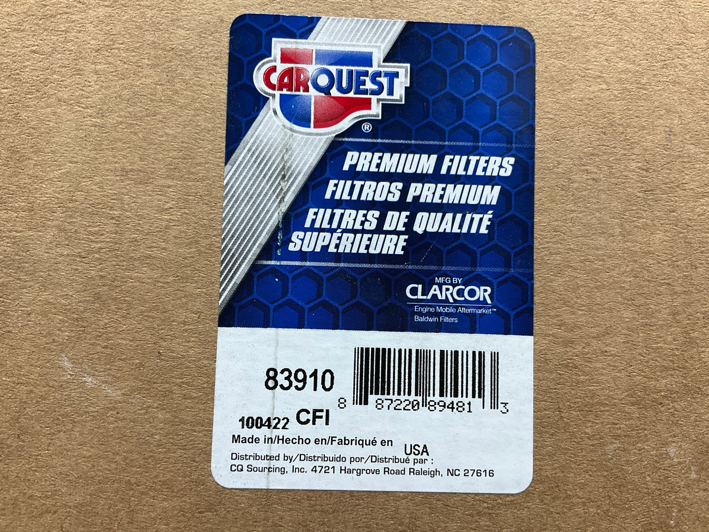 Carquest 83910 Channel Flow Air Secondary Element