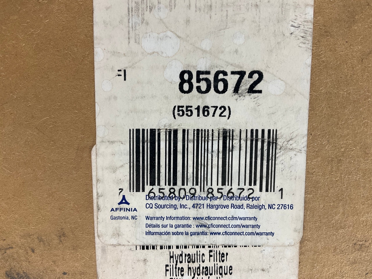 Carquest 85672 Hydraulic Filter Replaces 51672 2753082M1 HF817 C6959 HF6466