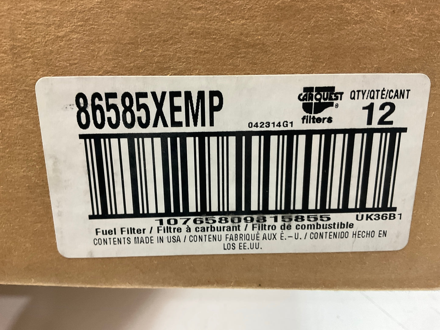 (12) Carquest 86585XE Diesel Fuel Water Separator Filter