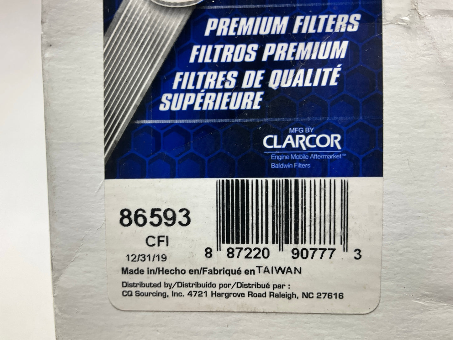 Carquest 86593 Fuel Filter Replaces 33593 BF7690 FF5487 P552482 FFR85487 4ERP9