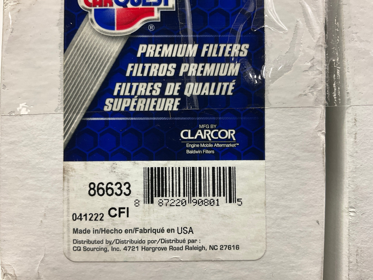 (2) Carquest 86633 Diesel Fuel Water Separator Filter Replaces 33633, P550435