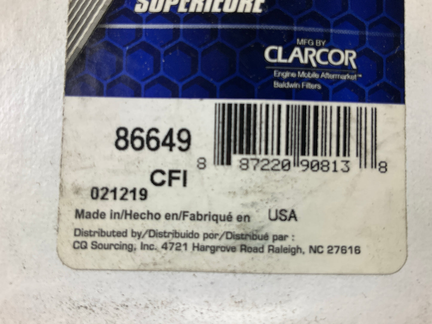 Carquest 86649 Diesel Fuel Water Separator Filter Replaces 87802332 RE517181