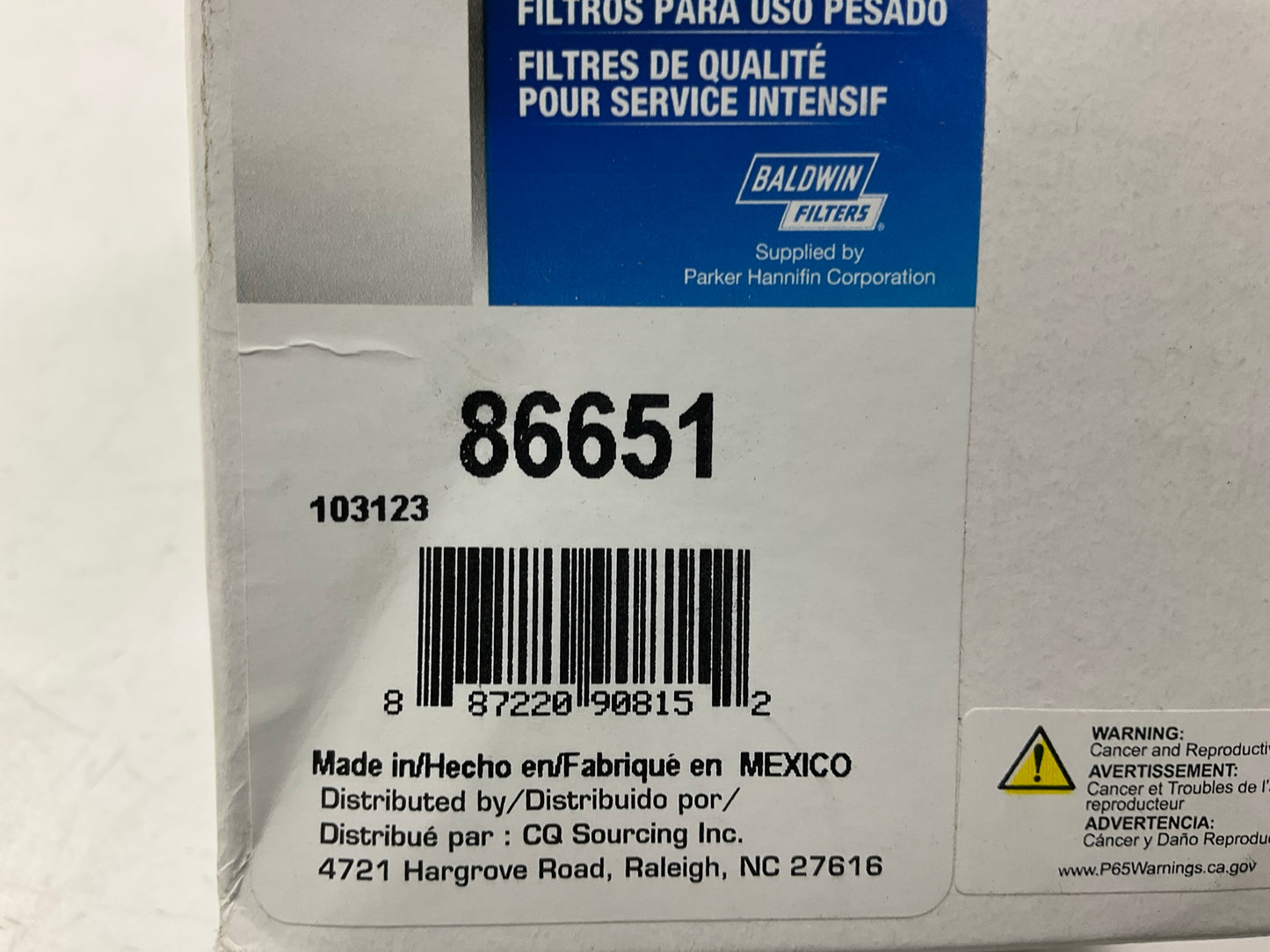 Carquest 86651 Fuel Filter For Davco 380/382 Fuel System Replaces Wix 33651