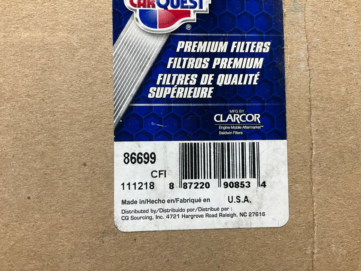 Carquest 86699 Diesel Fuel Water Separator Filter Replaces 33699 LFP2000C FF1043