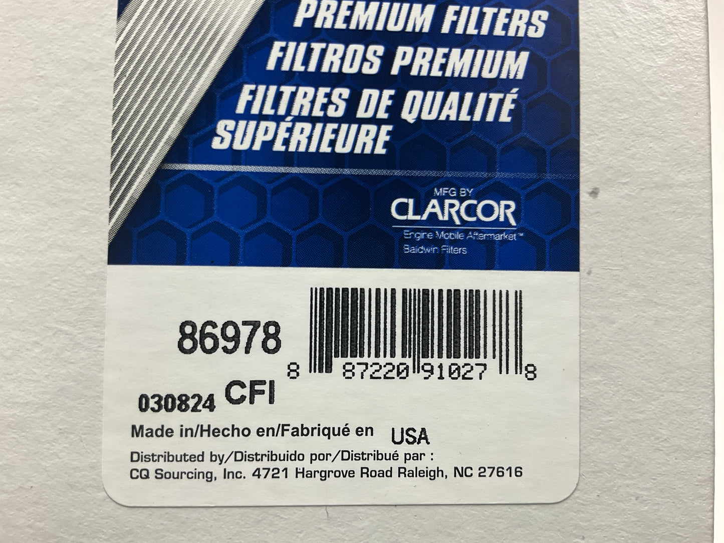Carquest 86978 Fuel Water Seperator Filter Replaces: 33978 FF1196-D FS19976