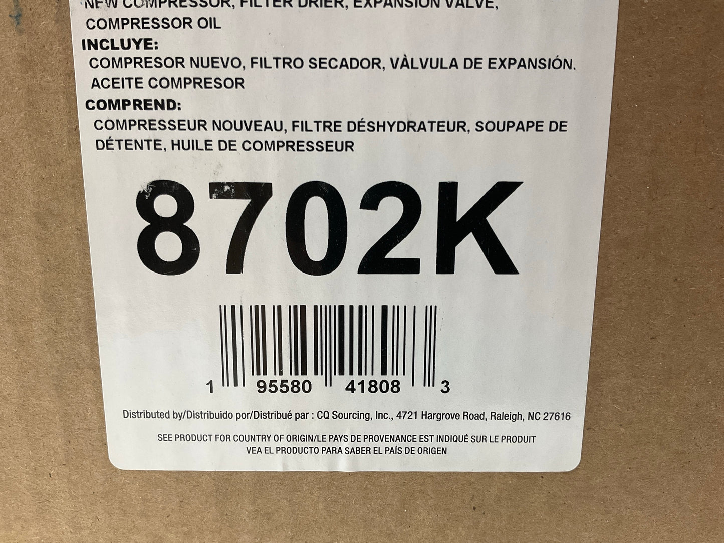 Carquest 8702K A/C Compressor And Component Kit