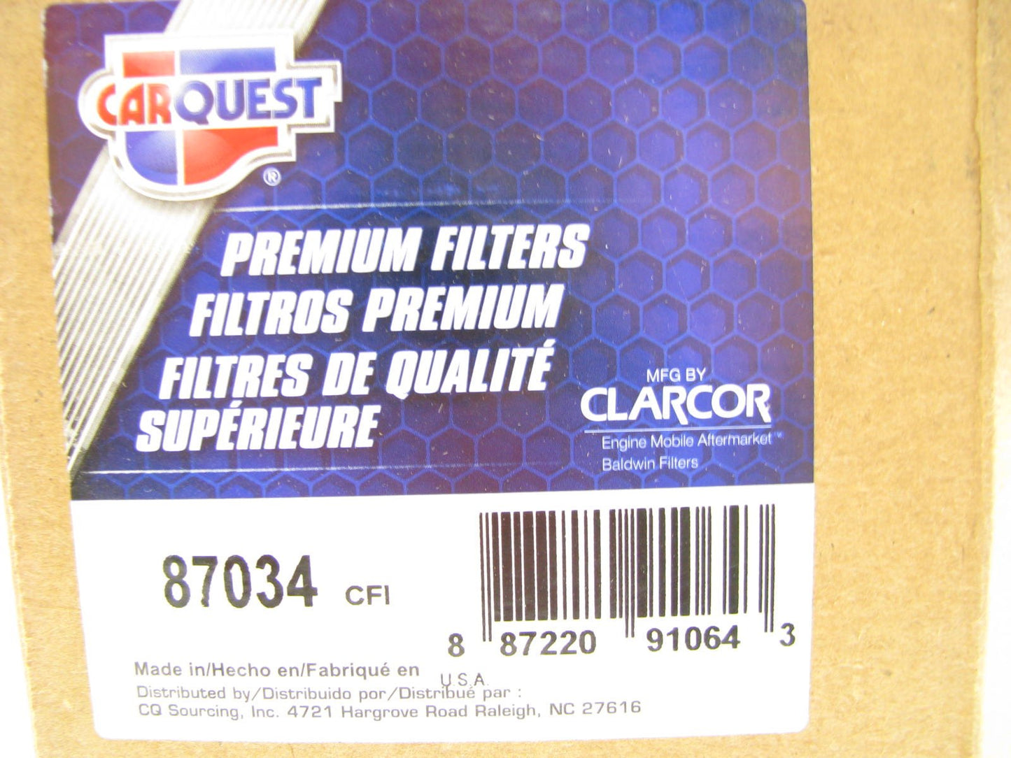 Carquest 87034 Air Filter Replaces: 42034 2034 LAF3664 AF2331 P537716 RS3883