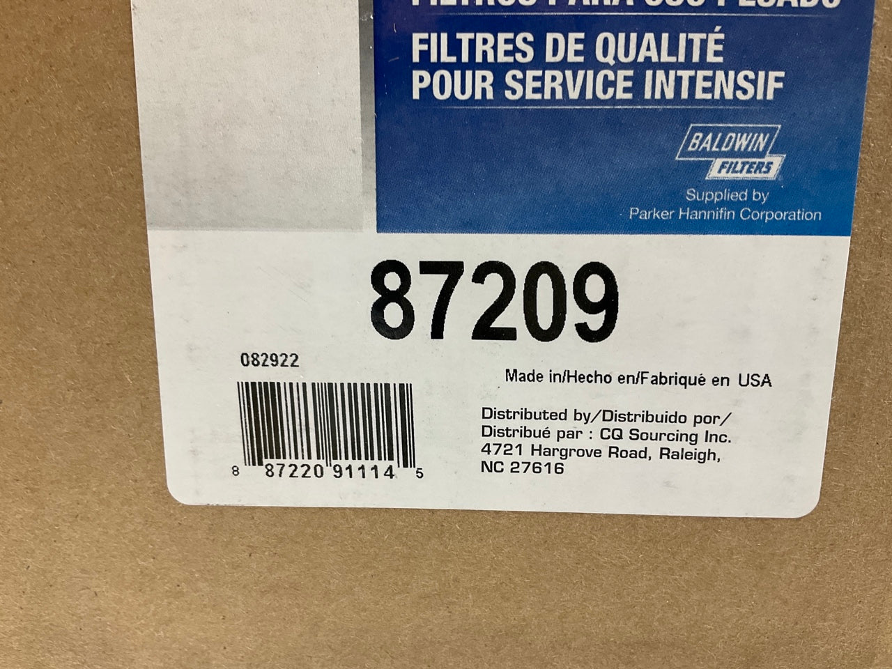 Carquest 87209 Air Filter Replaces: 42209 A62200 LAF9373 AF1904M AF820M P153357