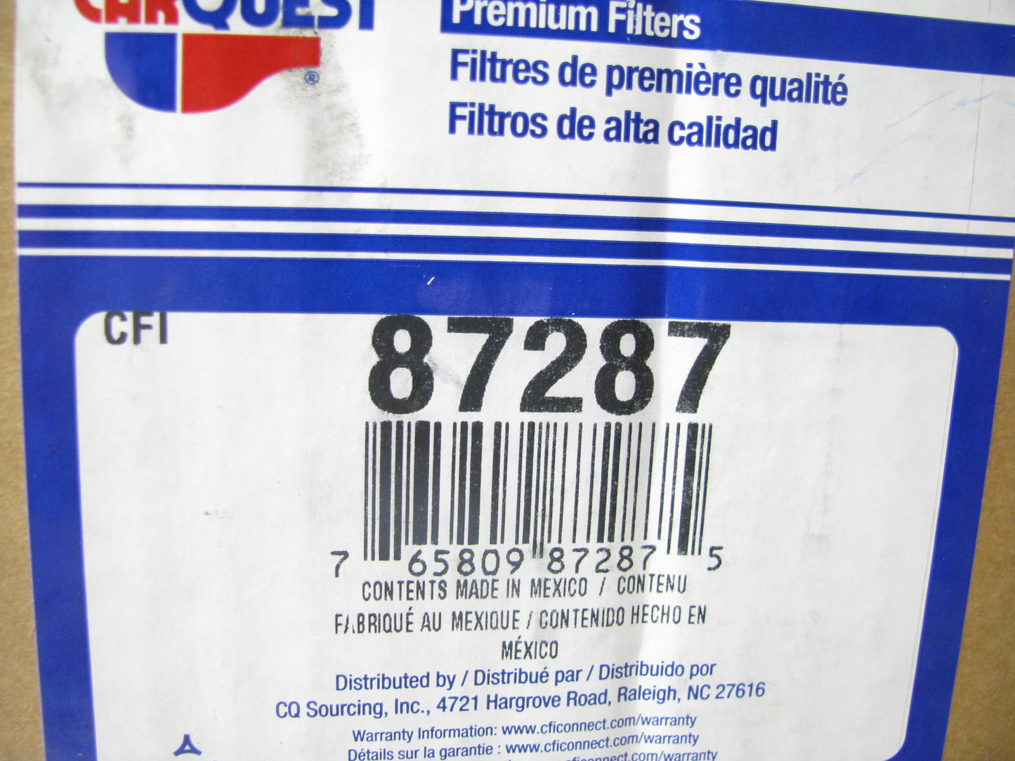 Carquest 87287 Air Filter Replaces CA3325 42287 A23139 LAF965 AF587 AF965 PA2483