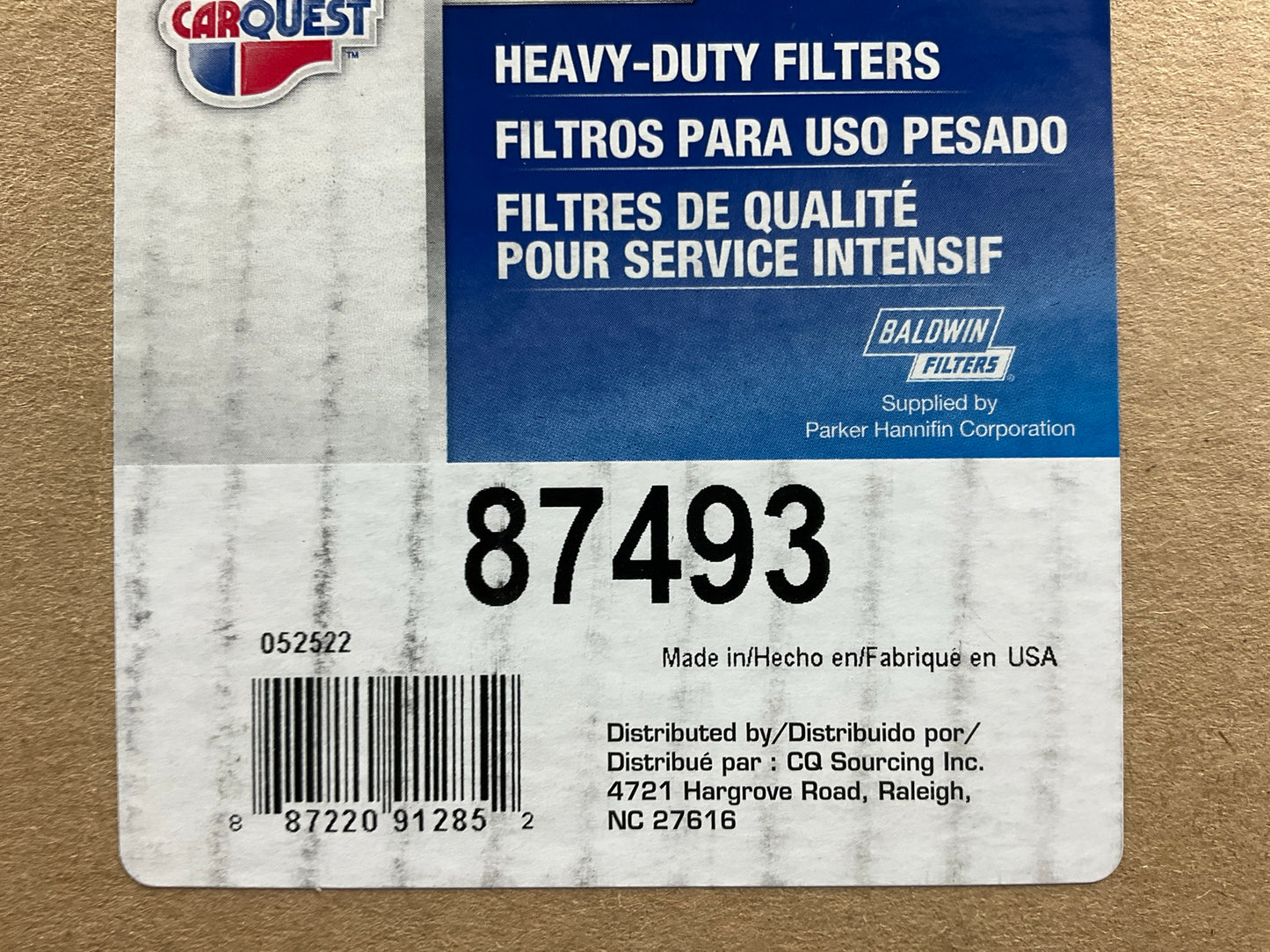 Carquest 87493 Air Filter Replaces: 49124, A73185, 42493, LAF1810, PA3892, AF666