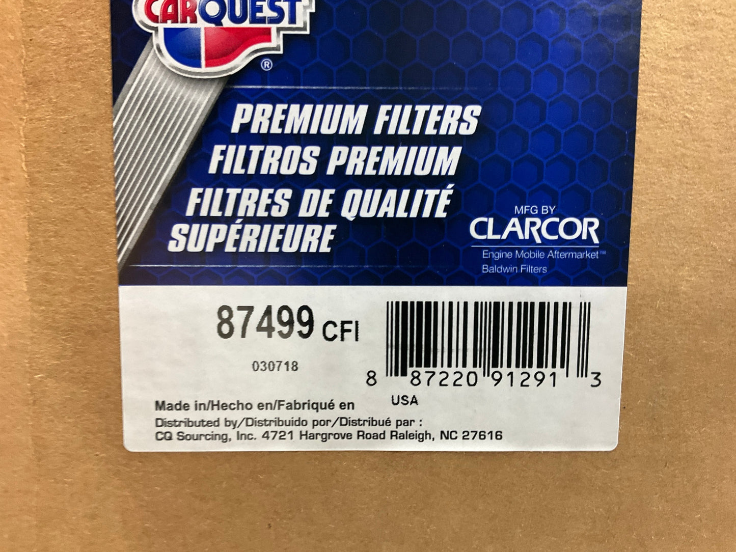 Carquest 87499 Air Filter Replaces 42499, AF3032, A63032, 383711R94