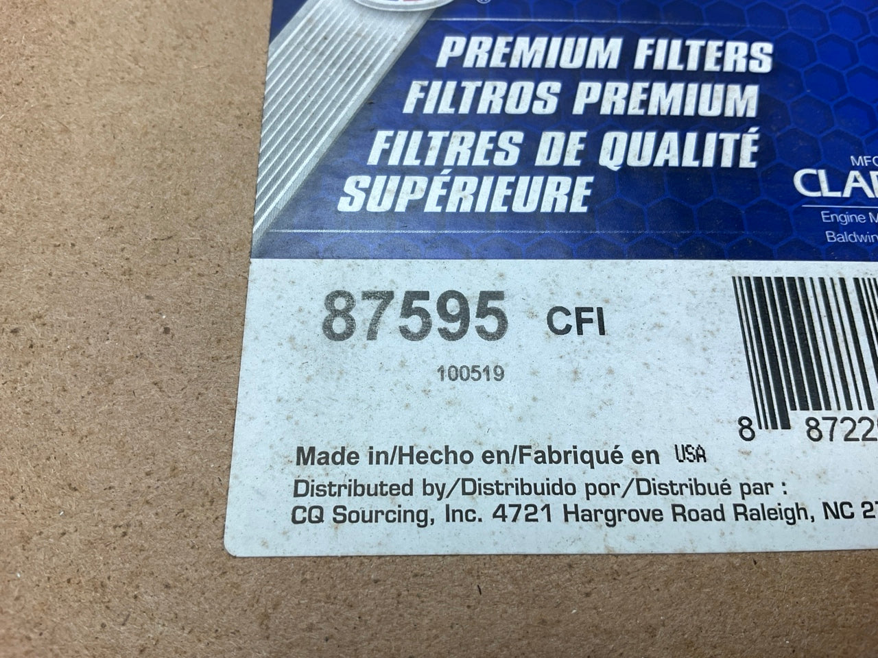 Carquest 87595 Panel Air Filter Replaces 42595 A70014 PA1765 P111098 AF4178