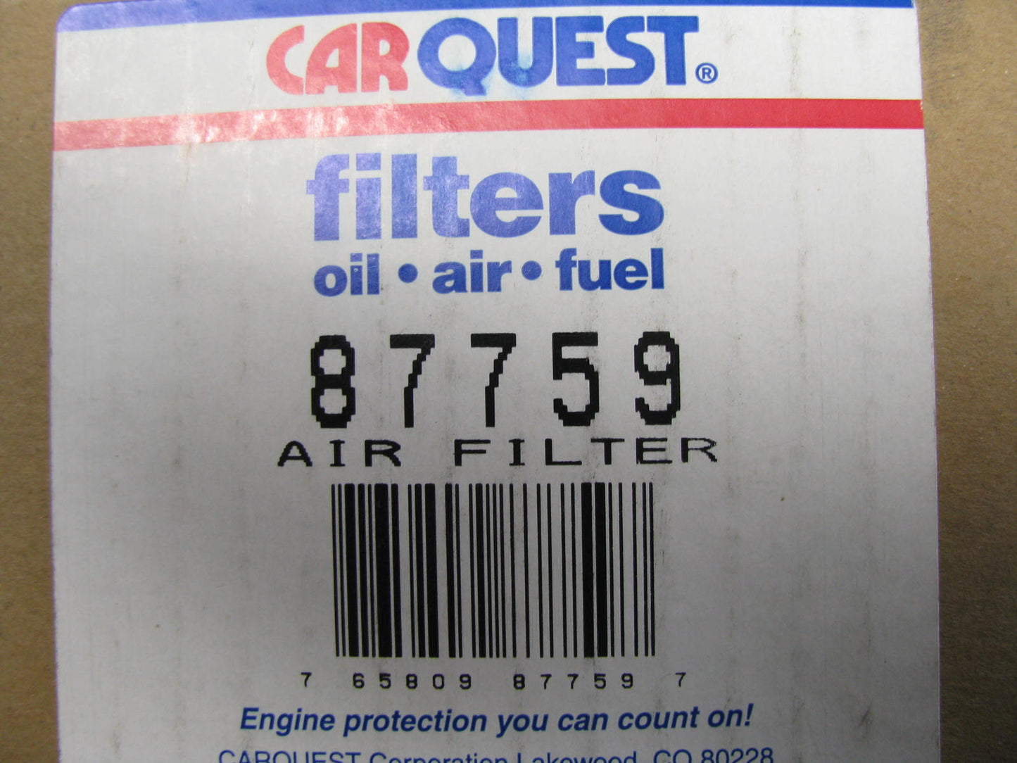 Carquest 87759 Air Filter Replaces CA1580 42759 A53304 LAF942 FAF595 AF942