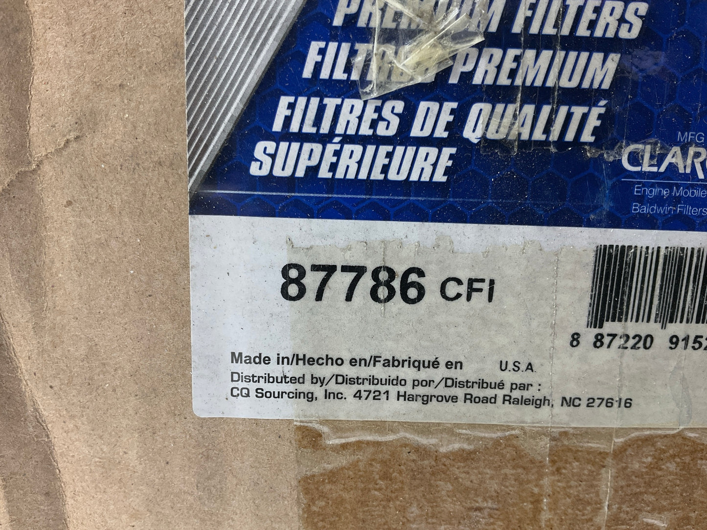 Carquest 87786 Air Filter Replaces 3458844 42786 LAF8786 AF420K