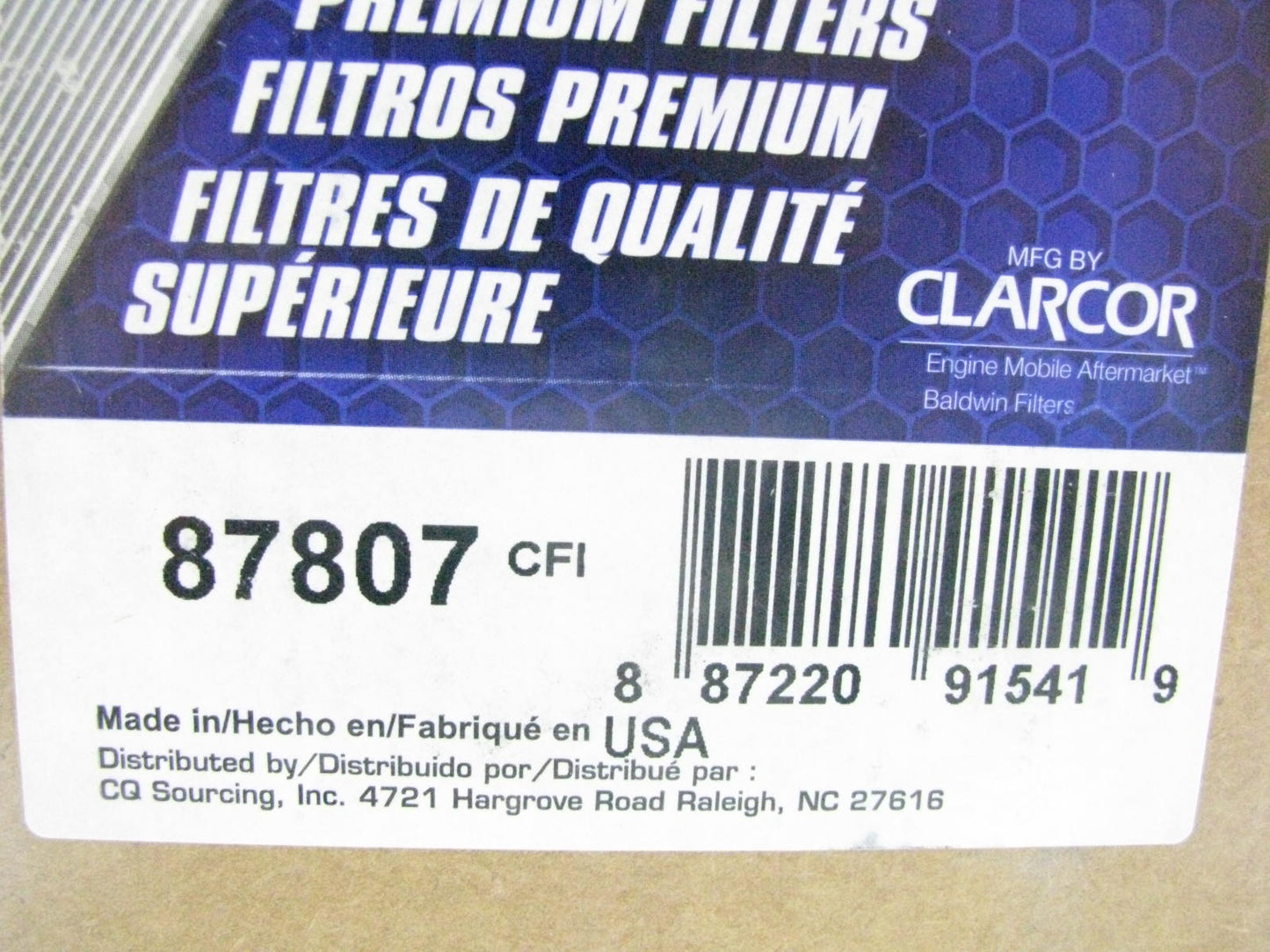 Carquest 87807 Air Filter Replaces CA10410SY 42807 LAF8731 AF25337 P610903