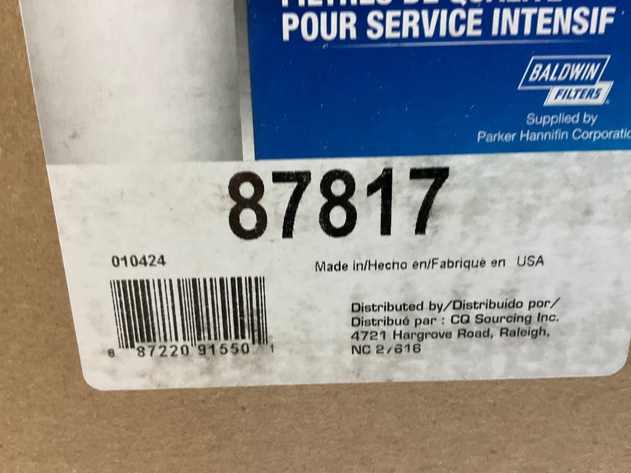Carquest 87817 Engine Air Filter For 1995-2007 Peterbilt 330, Replaces Wix 54281