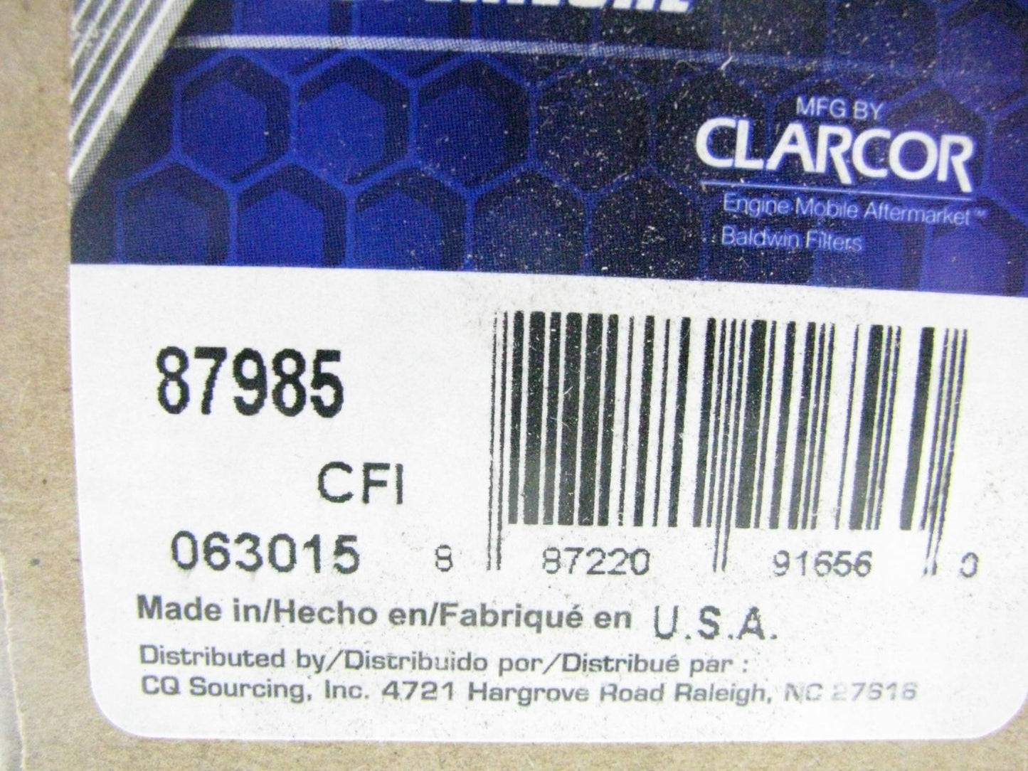 Carquest 87985 Air Filter Replaces: 146-7473 171-0493 RS3705 P822858 AF25552
