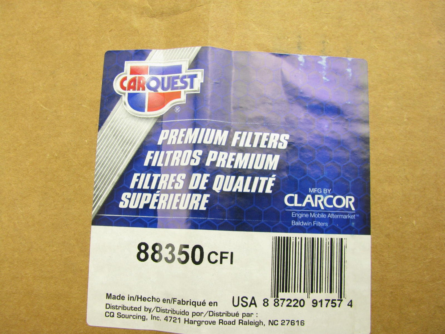 Carquest 88350 Air Filter Replaces: 46350 A43510 6350 LAF8727 AF718 AF1886M