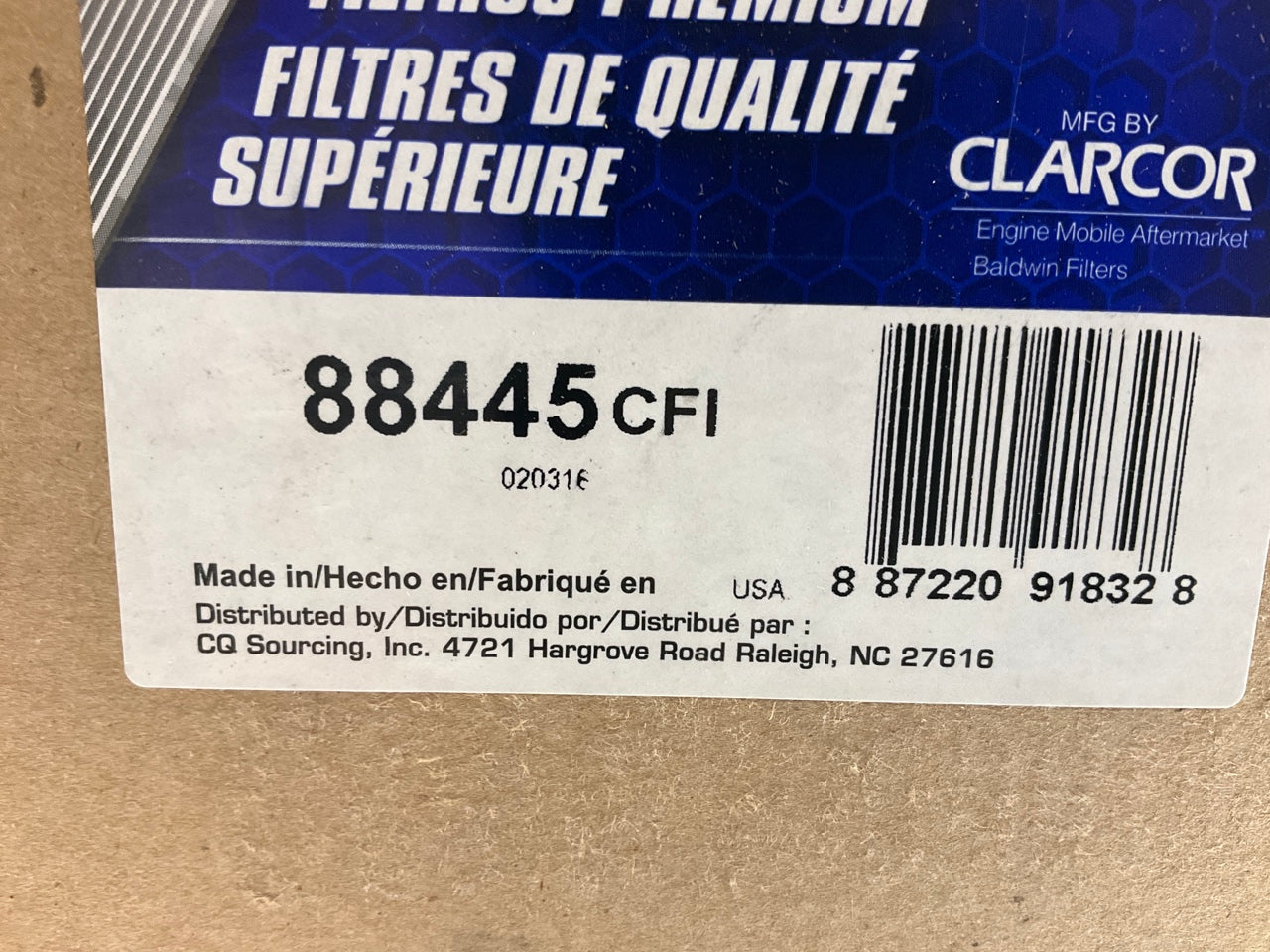 Carquest 88445 Air Filter Replaces 46445 LAF8072 6001816350 PA3650 AF25443