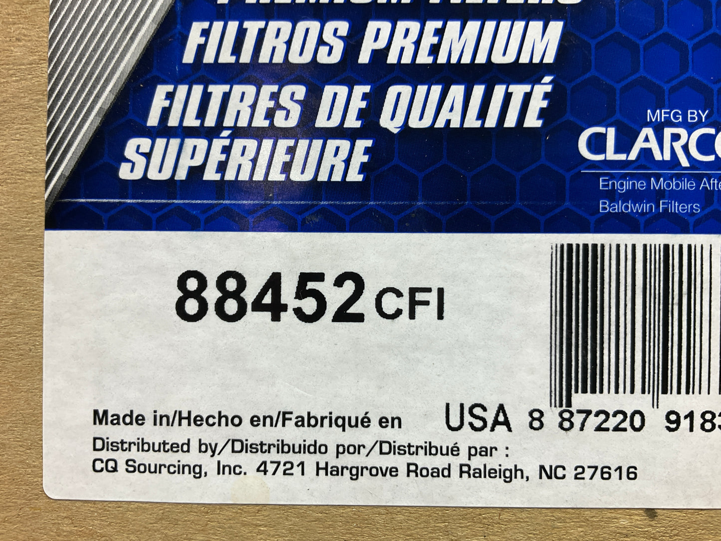 Carquest 88452 Air Filter Replaces: 46452 AF2324 P533597 AM108184